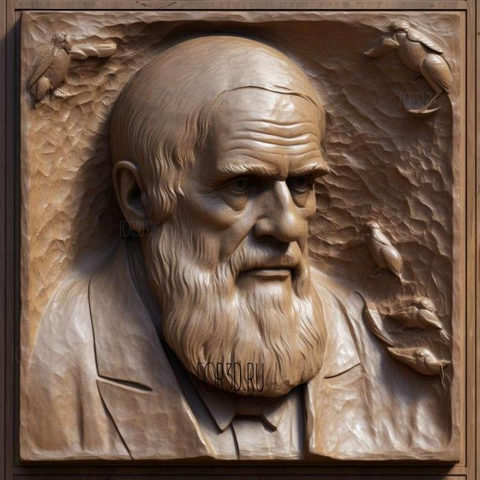 Charles Darwin 2 stl model for CNC